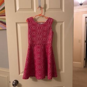 Cute pink knit dress with white lining. EUC